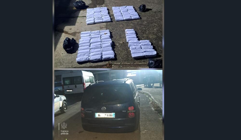 V Črni gori zasegli več kot 300 kg rezanega tobaka in aretirali dva albanska državljana