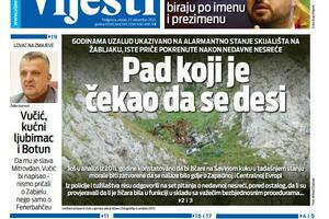 Naslovna strana "Vijesti" za 23. decembar 2025.