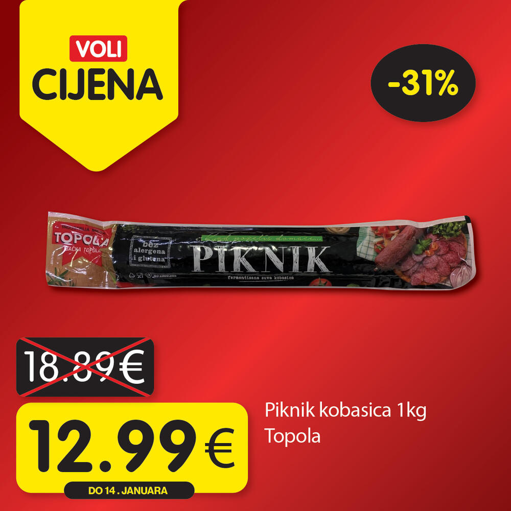 <p><em>Uživajte u opuštenoj trgovini jer Voli štedi vaš kućni budžet! Obratite pažnju na nove Voli cijene u svim VOLI i Naš diskont marketima.</em></p>