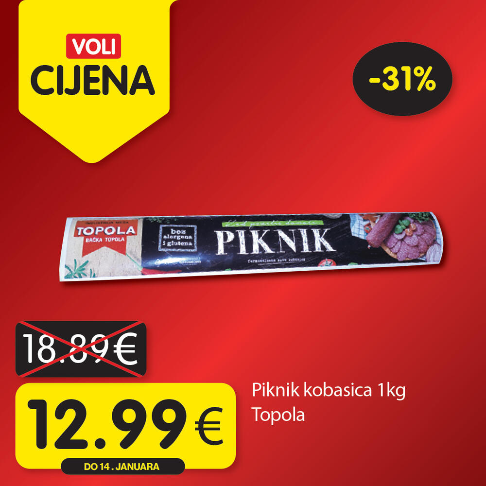 <p><em>Uživajte u opuštenoj trgovini jer Voli štedi vaš kućni budžet! Obratite pažnju na nove Voli cijene u svim VOLI i Naš diskont marketima.</em></p>