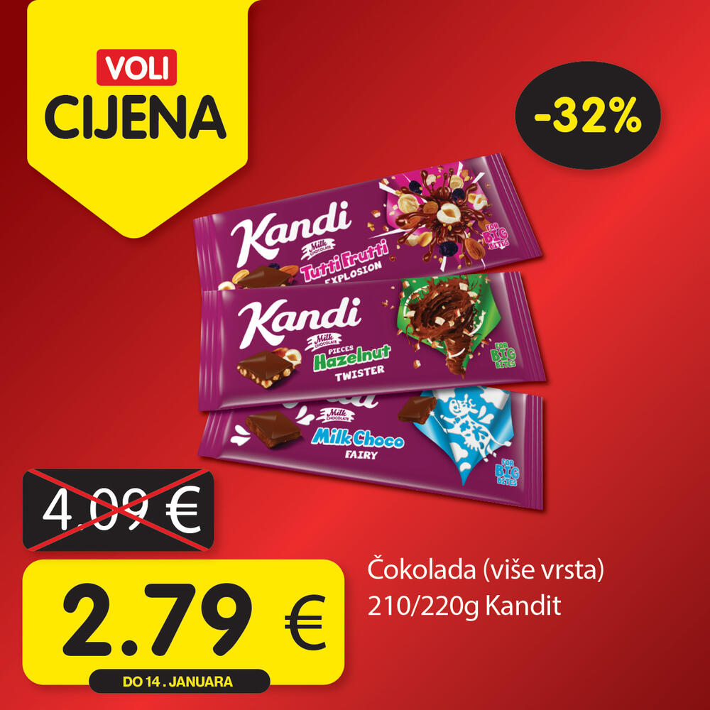 <p><em>Uživajte u opuštenoj trgovini jer Voli štedi vaš kućni budžet! Obratite pažnju na nove Voli cijene u svim VOLI i Naš diskont marketima.</em></p>