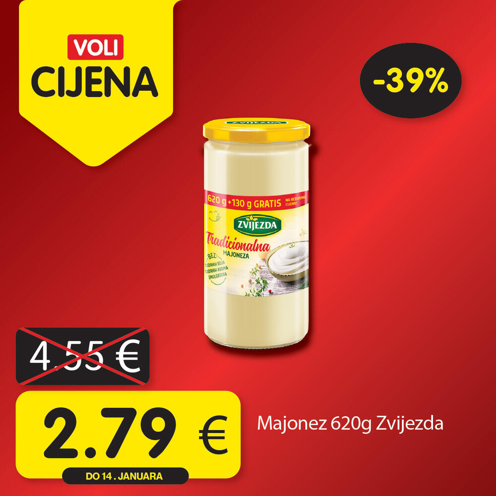 <p><em>Uživajte u opuštenoj trgovini jer Voli štedi vaš kućni budžet! Obratite pažnju na nove Voli cijene u svim VOLI i Naš diskont marketima.</em></p>