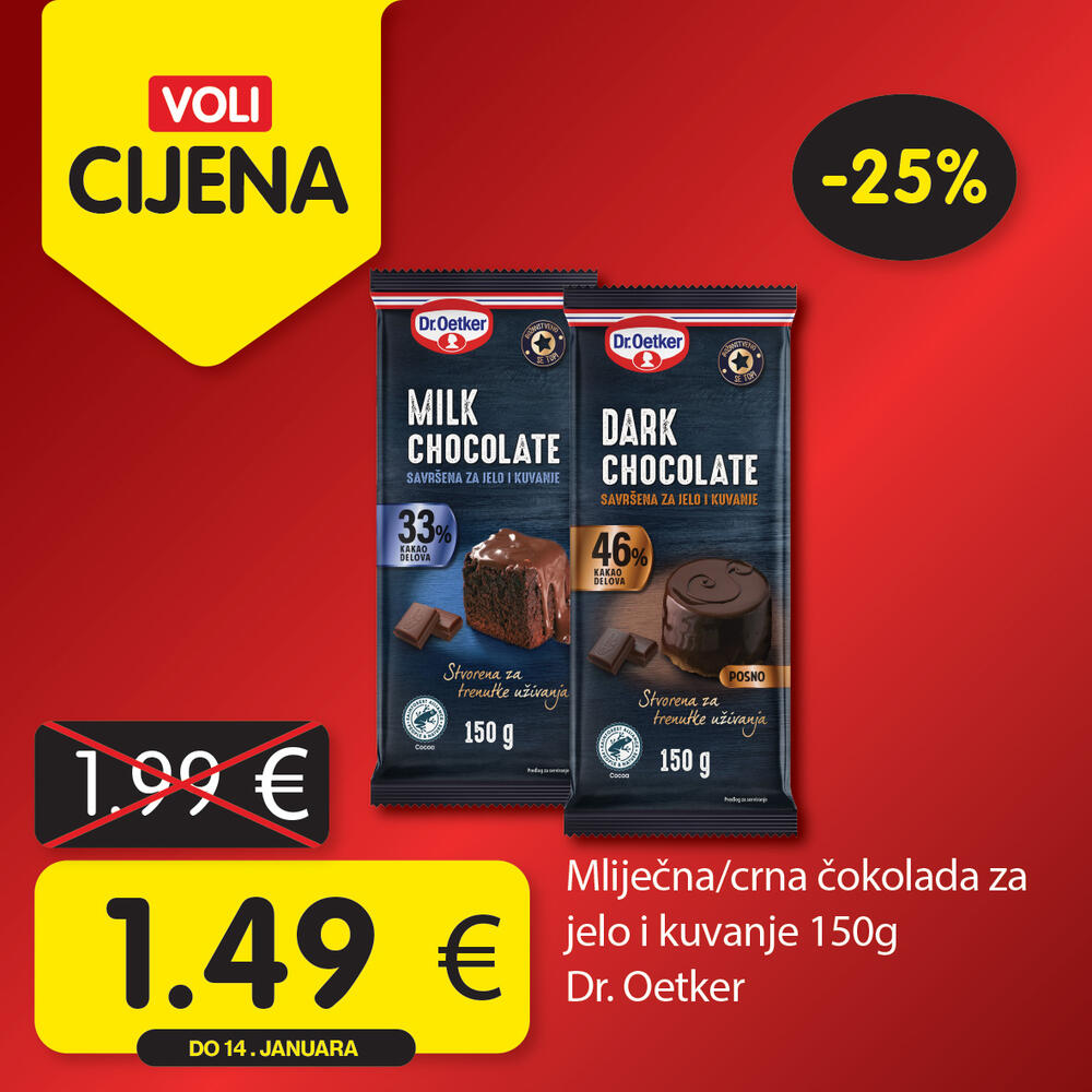 <p><em>Uživajte u opuštenoj trgovini jer Voli štedi vaš kućni budžet! Obratite pažnju na nove Voli cijene u svim VOLI i Naš diskont marketima.</em></p>