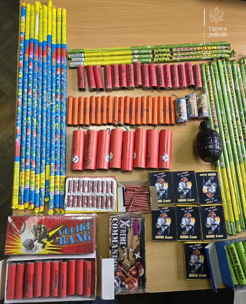 Črnogorska policija v operaciji Petarda zasegla več kot 88.000 kosov pirotehnike