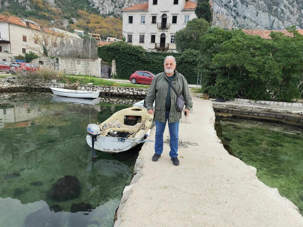 Zvicer na betonom zalivenom starom mulu