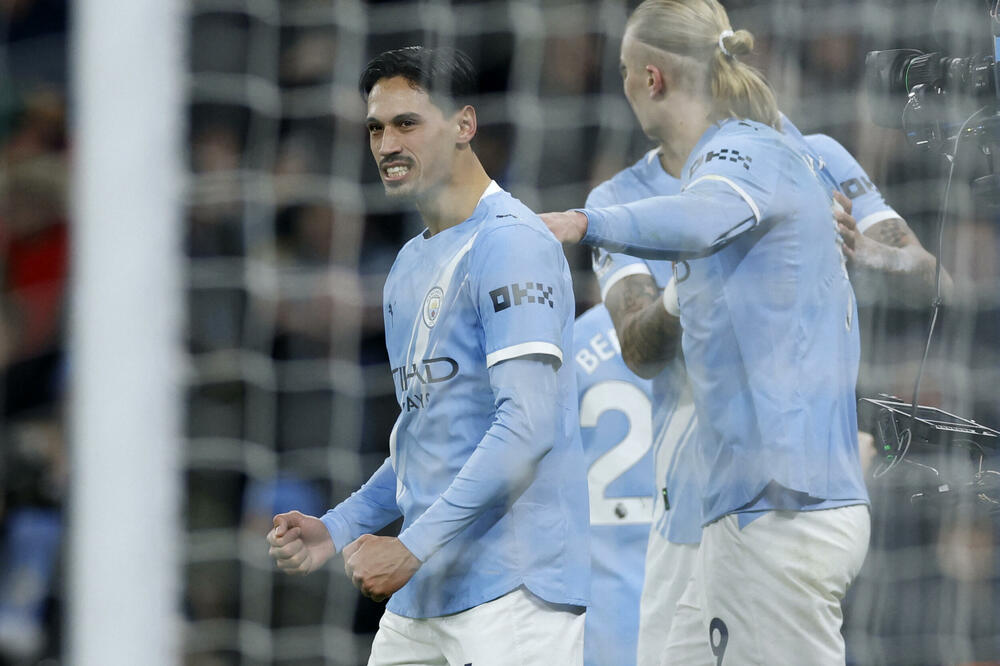 Rejnders i Haland proslavljaju gol, Foto: Reuters