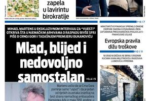 Naslovna strana "Vijesti" za 5. januar 2026.