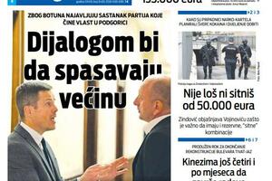 Naslovna strana "Vijesti" za 15. januar 2026.