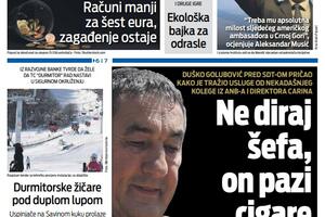 Naslovna strana "Vijesti" za 16. januar 2026.