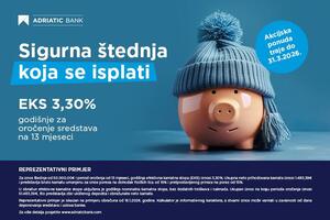 Akcijska ponuda Adriatic Bank: Sigurna štednja koja se isplati