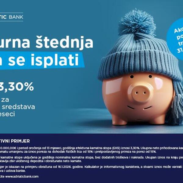 Акционное предложение Adriatic Bank: Надежные сбережения, которые приносят прибыль.