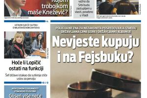 Naslovna strana "Vijesti" za 20. januar 2026.