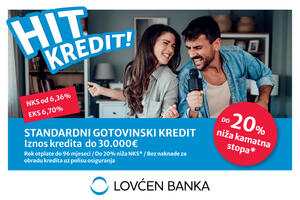 Hit kredit Lovćen banke, do 20% niža kamatna stopa
