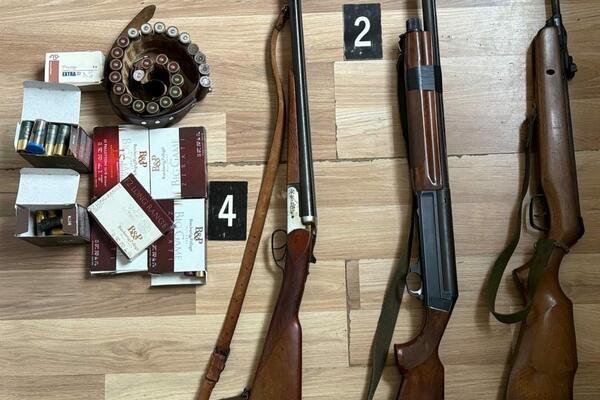 Улцинь: Вилучено мисливські рушниці, понад 100 одиниць боєприпасів та їх частини...