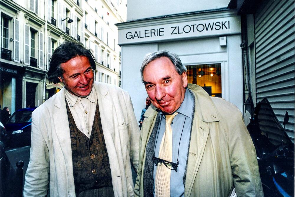 Zlatko Glamočak sa Žanom Klerom (Jean Clair), francuskim akademikom i direktorom Pikasovog muzeja, 1995, Foto: Privatna arhiva