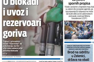 Naslovna strana "Vijesti" za 24. januar 2026.