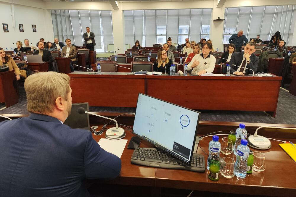 Komnenović i Marković na sinoćnoj sjednici parlamenta, Foto: Sinisa Lukovic