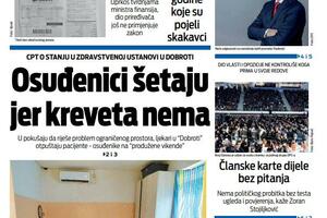 Naslovna strana "Vijesti" za 27. januar 2026.