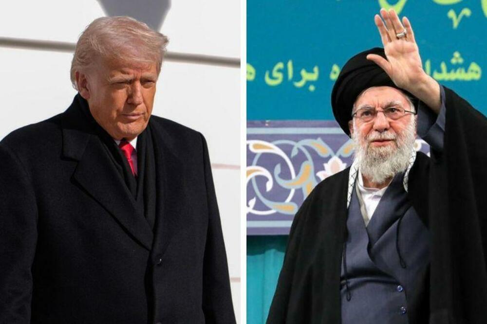 Potpis ispod fotografije, Američki predsednik Donald Tramp i iranski vrhovni vođa, ajatolah Ali Hamnei, Foto: EPA