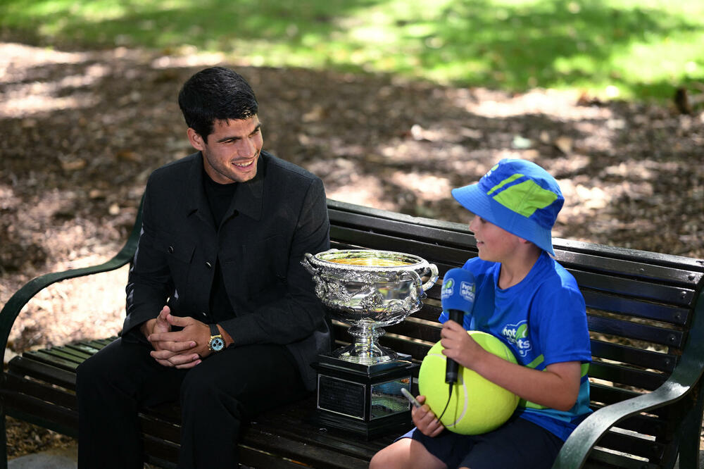 Alkaras tokom tradicionalnog fotografisanja dan nakon Australijan opena, Foto: Jaimi Joy/Reuters