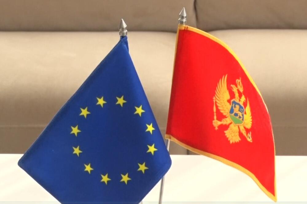 Zastave Evropske unije i Crne Gore (Ilustracija), Foto: Screenshot/TV Vijesti
