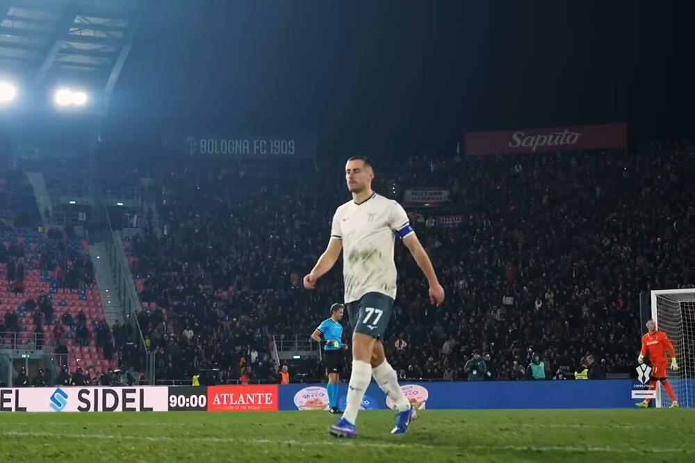 Marušić nakon pogođenog penala protiv Bolonje, Foto: Printscreen YouTube