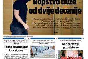 Naslovna strana "Vijesti" za 15. februar 2026.