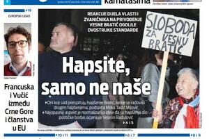 Naslovna strana "Vijesti" za 18. februar 2026.