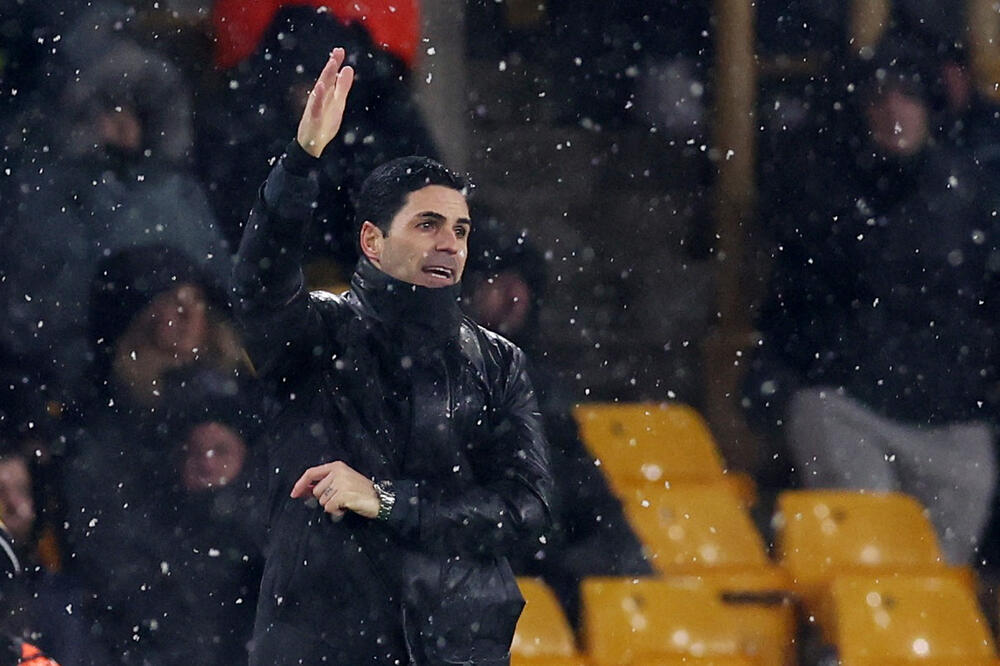 Mikel Arteta tokom meča sa Vulverhemtonom, Foto: Reuters