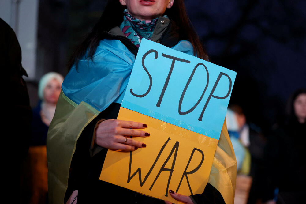 Sa marša solidarnosti u Budimpešti povodom 4. godišnjice ruske invazije na Ukrajinu, Foto: Rojters