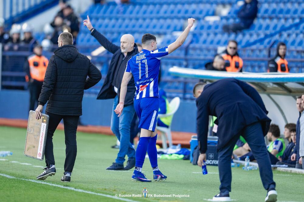Bojović i Božović tokom meča sa Sutjeskom, Foto: FK Budućnost/Rusmin Radič