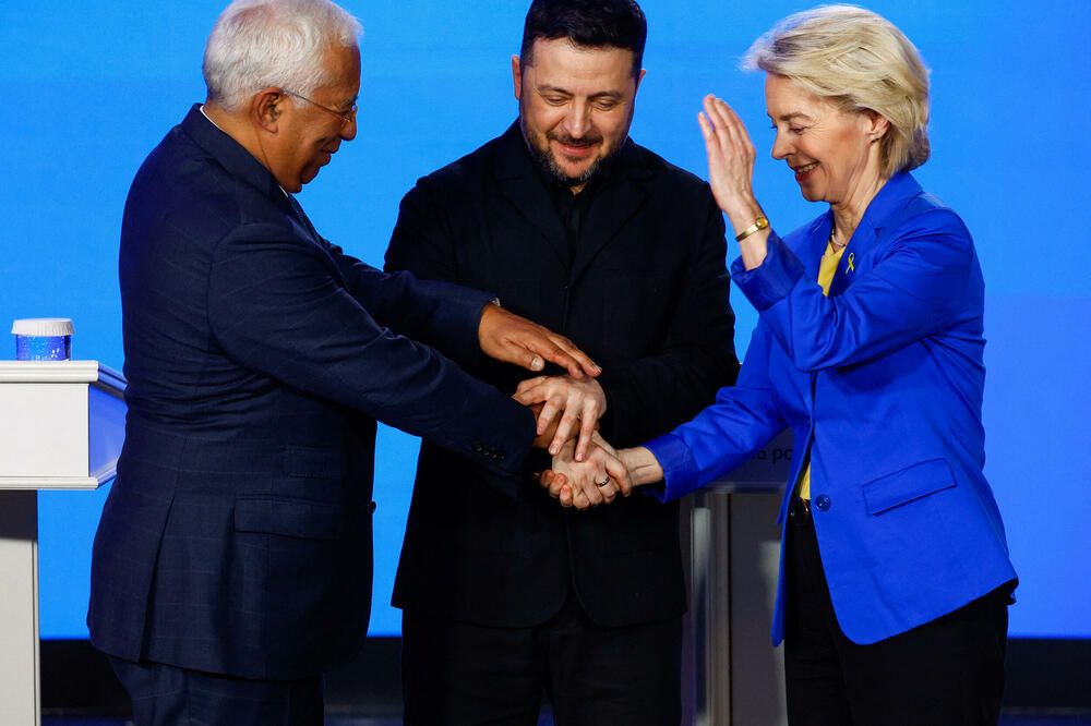 Zelenski, Fon der Lajen i Košta juče u Kijevu, Foto: Rojters