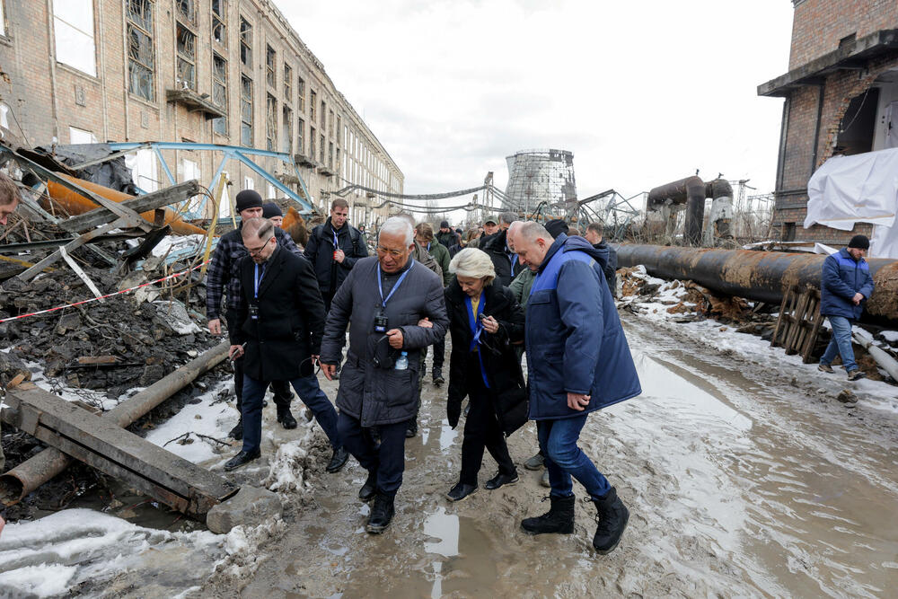 Evropski lideri u obilasku elektrane koja je oštećena u ruskom napadu na Kijev