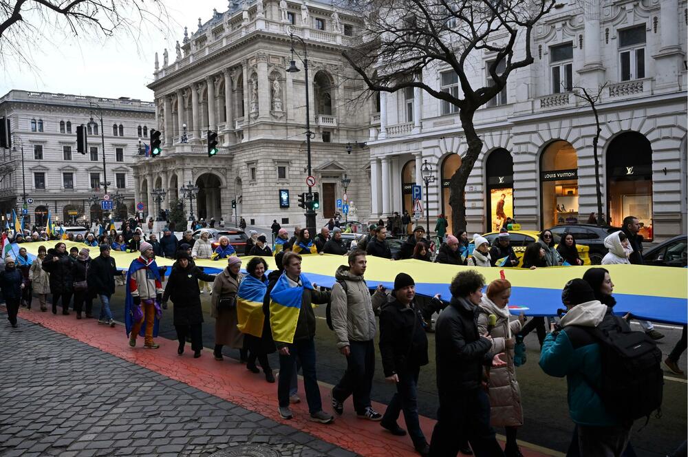 Marš solidarnosti sa Ukrajinom u Budimpešti
