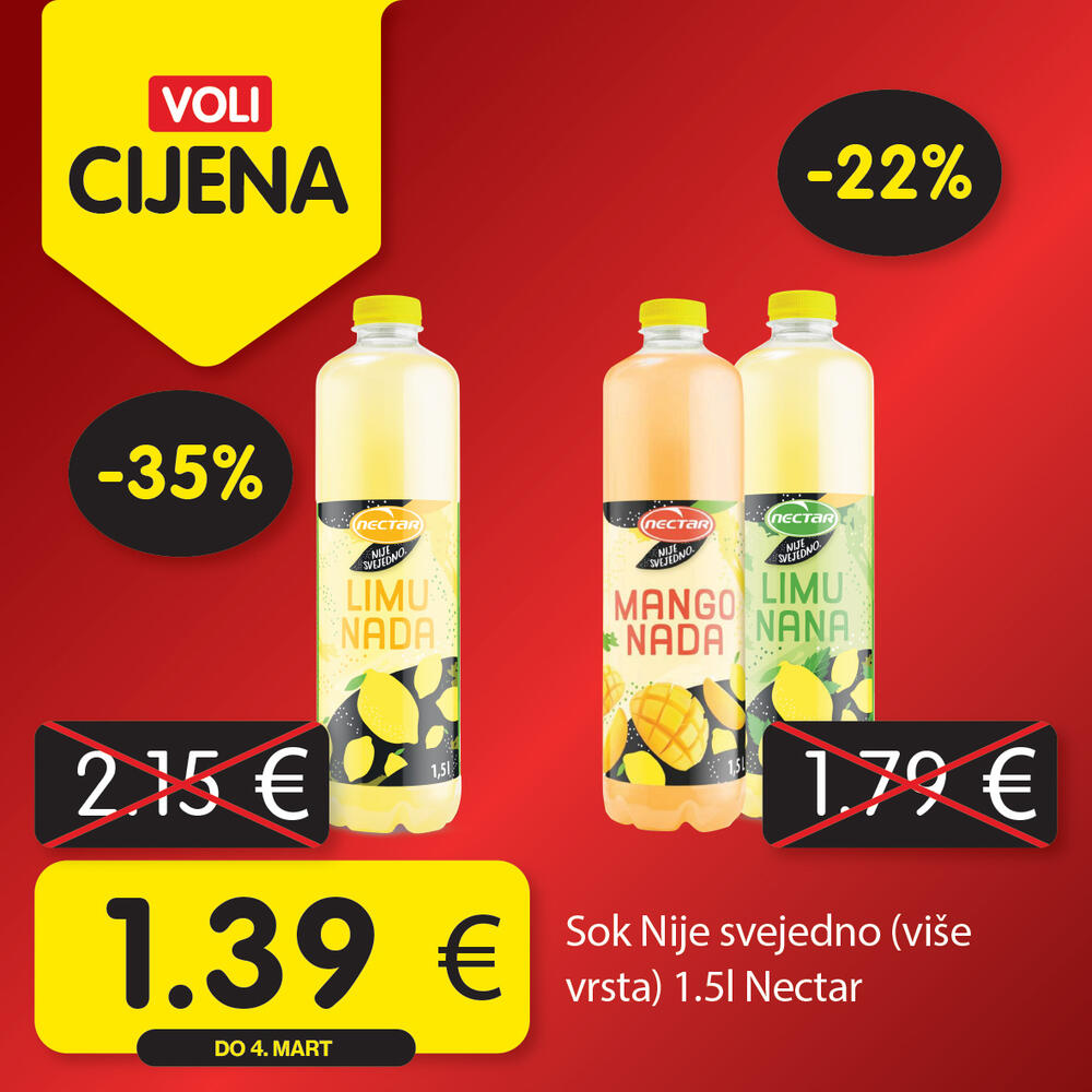 <p><em>Širok izbor proizvoda po najpovoljnijim cijenama na tržištu u svim Voli i Naš diskont marketima.</em></p>