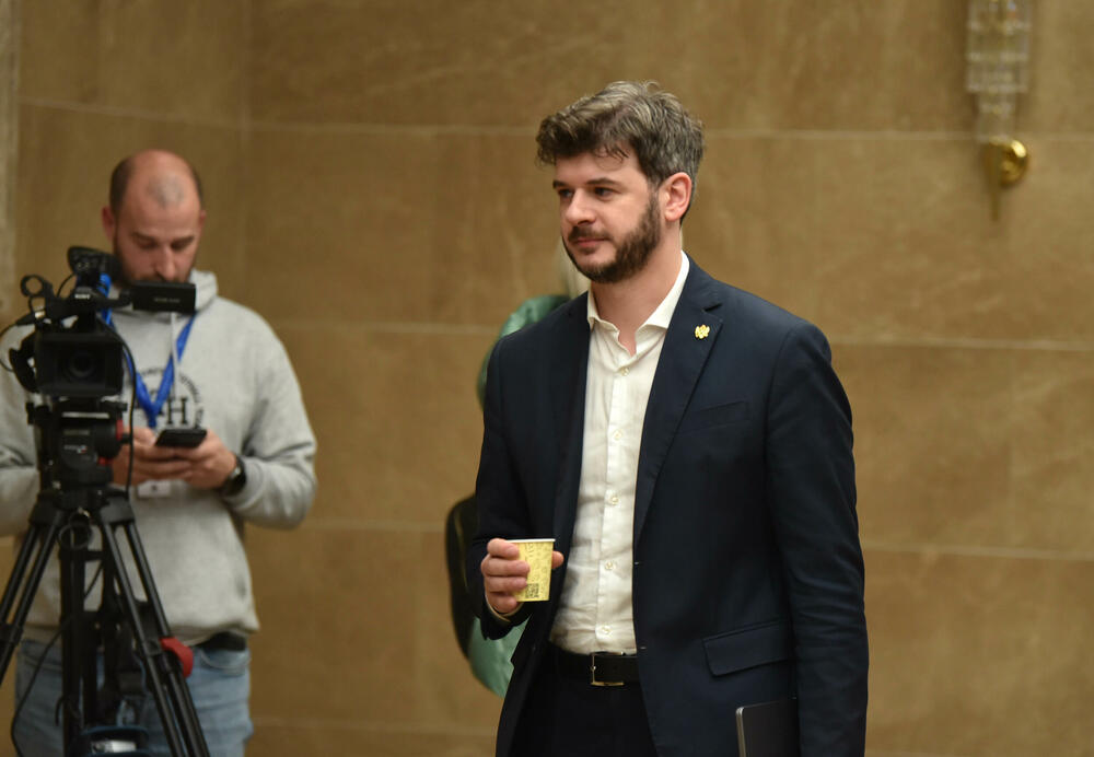 <p>Šef parlamenta Andrija Mandić novinarima u holu Skupštine je rekao da će plenarne sjednice biti</p>