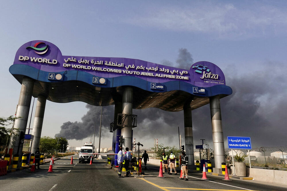 Luka Džebel Ali u Emiratima nakon iranskog napada, Foto: Rojters