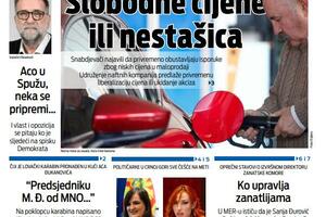 Naslovna strana "Vijesti" za 9. mart 2026.