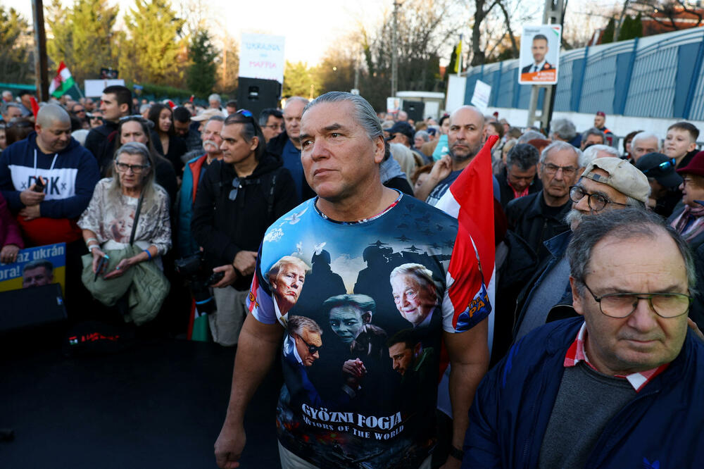 Protest u Budimpešti protiv "ukrajinske ucjene", Foto: Reuters