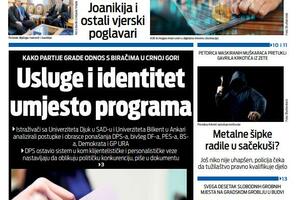 Naslovna strana "Vijesti" za 12. mart 2026.