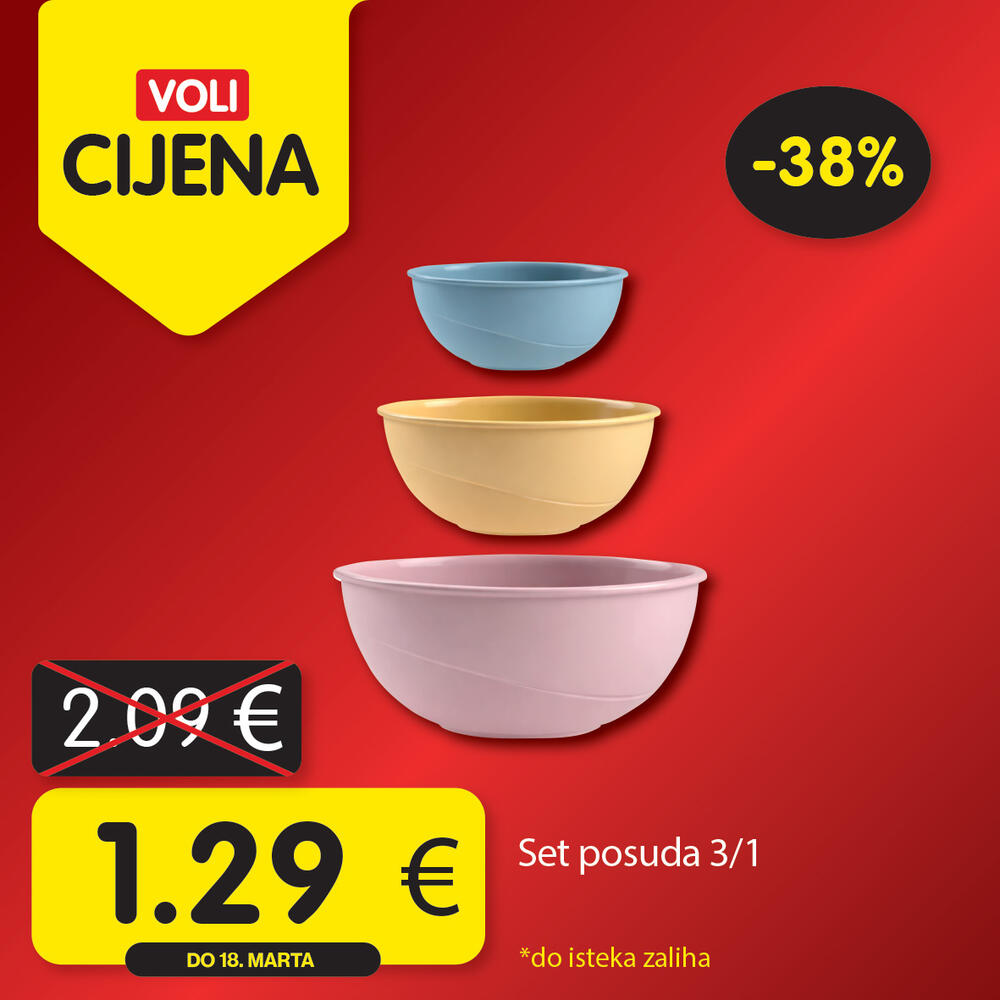 <p>Širok izbor proizvoda po najpovoljnijim cijenama na tržištu u svim Voli i Naš diskont marketima.</p>  <p> </p>