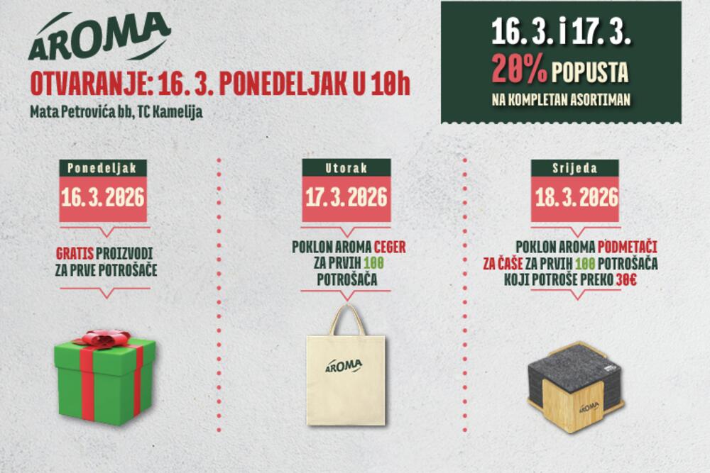 Nova Aroma u Kameliji – modernija kupovina po mjeri kupaca
