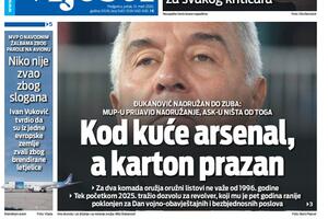 Naslovna strana "Vijesti" za 13. mart 2026.