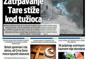 Naslovna strana "Vijesti" za 15. mart 2026.