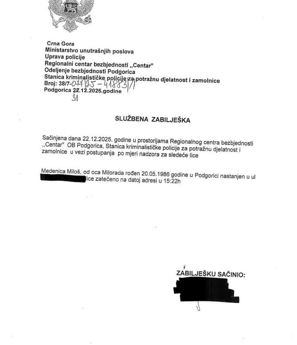 <p>"Gotovo dva mjeseca nakon bjekstva Miloša Medenice, javnost i dalje nema odgovor na najosnovnije pitanje &ndash; ko je odgovoran što je lice pod mjerom nadzora uspjelo da pobjegne. Osim sastanka u kabinetu premijera gdje su se čelnici izvršne i sudske vlasti 'dogovorili' da je za bjekstvo Medenice 'kriv sistem', do danas nemamo adekvatan odgovor o institucionalnoj odgovornosti za bezbjednosni propust ovakvih razmjera"</p>