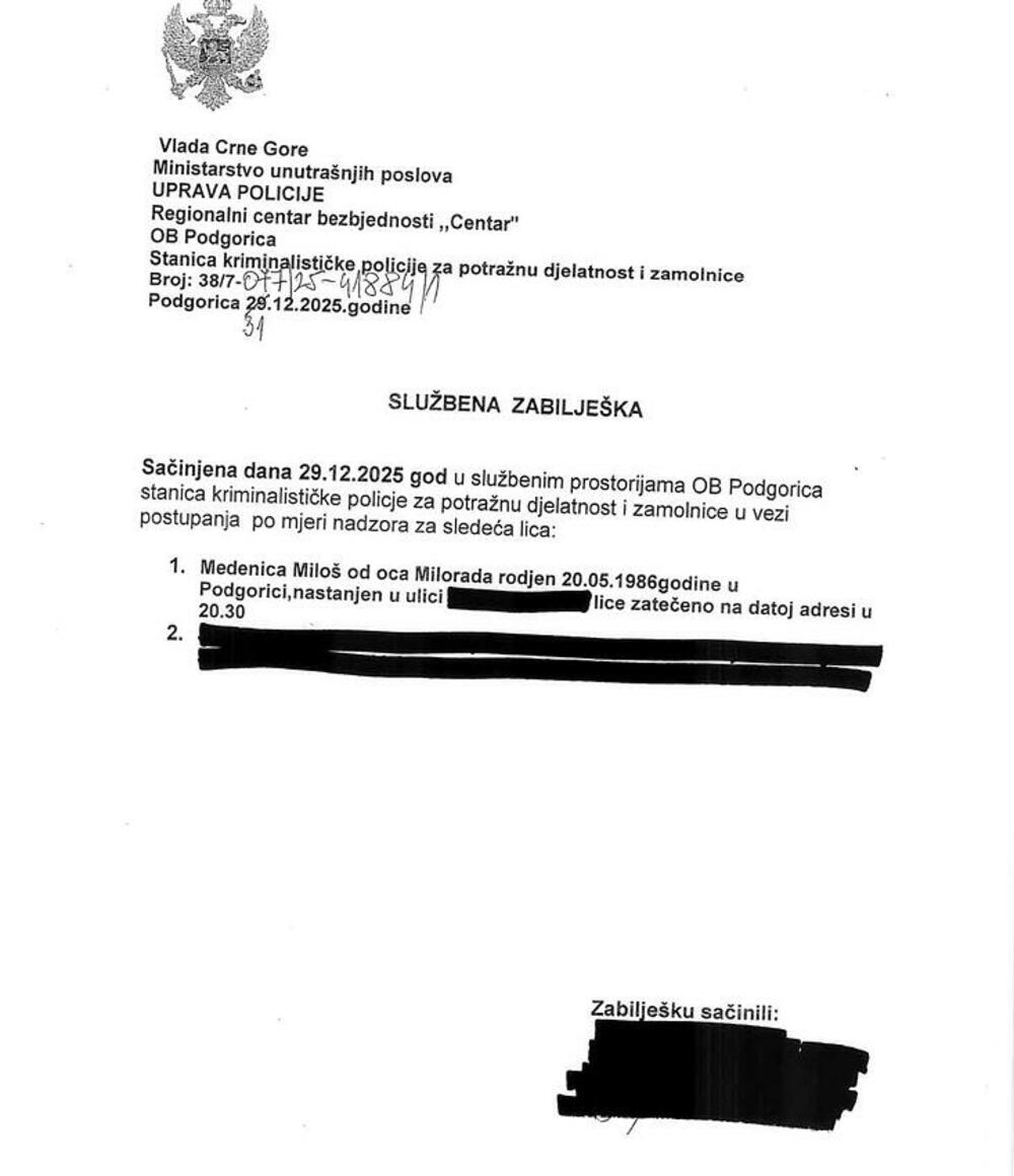 <p>"Gotovo dva mjeseca nakon bjekstva Miloša Medenice, javnost i dalje nema odgovor na najosnovnije pitanje &ndash; ko je odgovoran što je lice pod mjerom nadzora uspjelo da pobjegne. Osim sastanka u kabinetu premijera gdje su se čelnici izvršne i sudske vlasti 'dogovorili' da je za bjekstvo Medenice 'kriv sistem', do danas nemamo adekvatan odgovor o institucionalnoj odgovornosti za bezbjednosni propust ovakvih razmjera"</p>