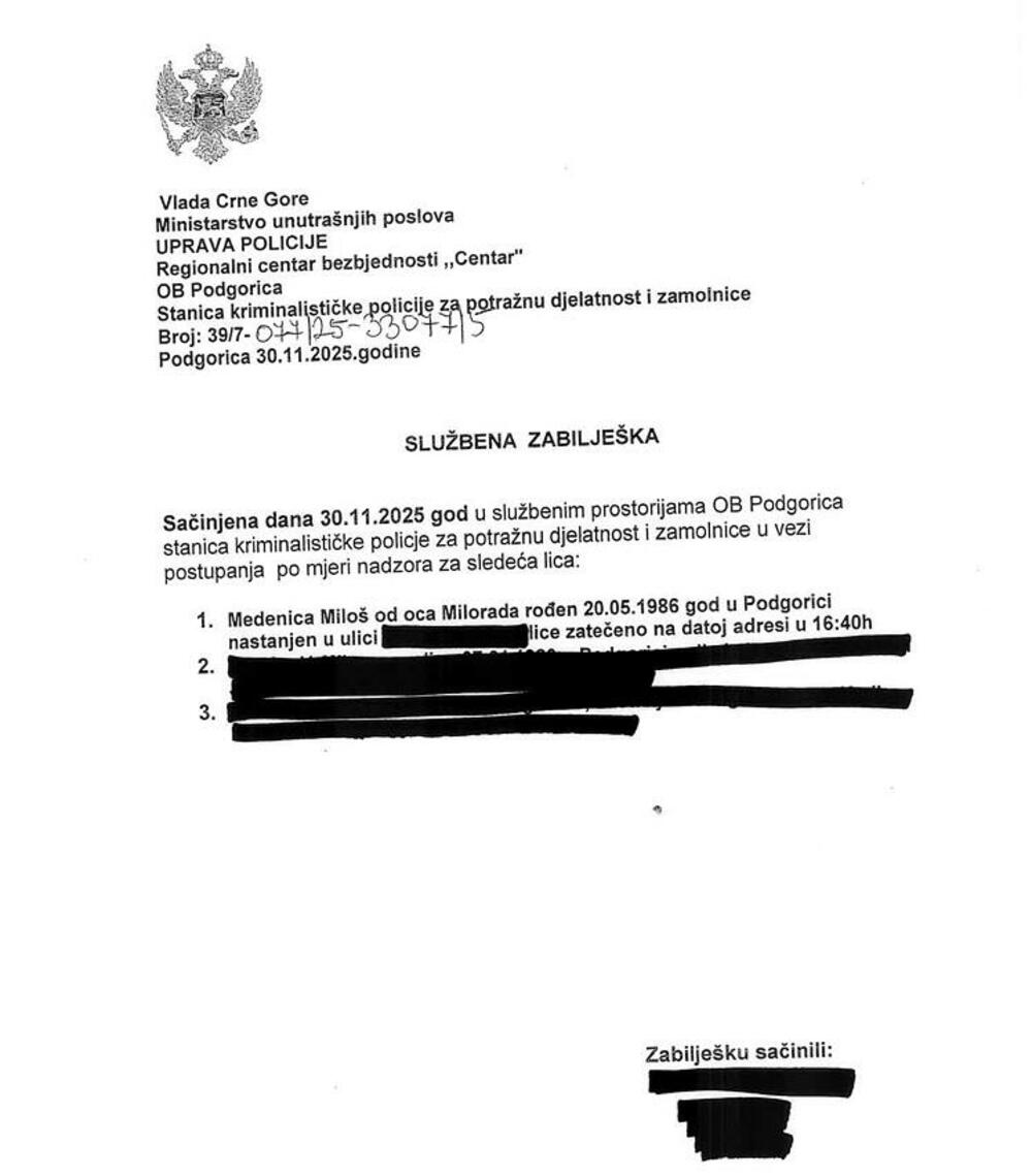 <p>"Gotovo dva mjeseca nakon bjekstva Miloša Medenice, javnost i dalje nema odgovor na najosnovnije pitanje &ndash; ko je odgovoran što je lice pod mjerom nadzora uspjelo da pobjegne. Osim sastanka u kabinetu premijera gdje su se čelnici izvršne i sudske vlasti 'dogovorili' da je za bjekstvo Medenice 'kriv sistem', do danas nemamo adekvatan odgovor o institucionalnoj odgovornosti za bezbjednosni propust ovakvih razmjera"</p>