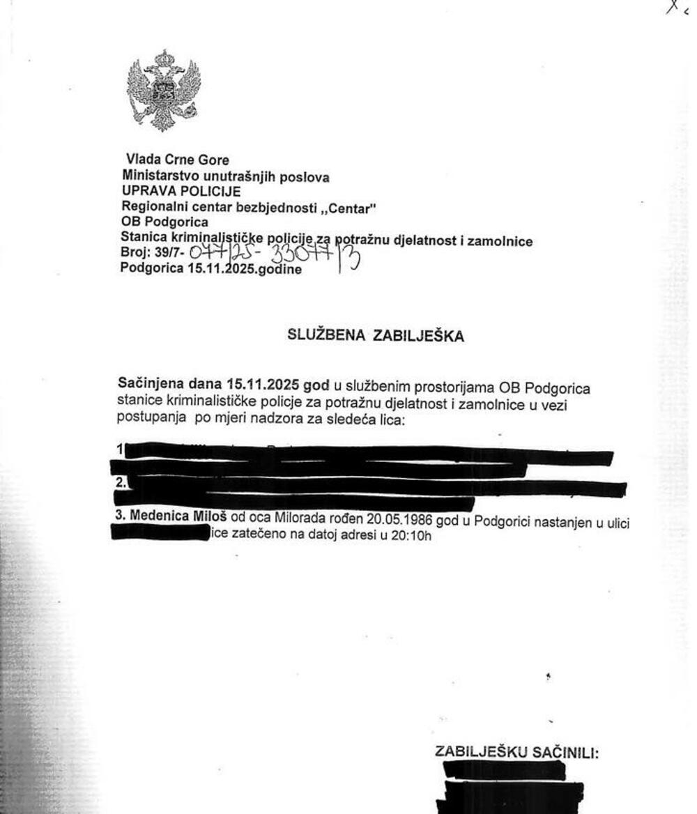 <p>"Gotovo dva mjeseca nakon bjekstva Miloša Medenice, javnost i dalje nema odgovor na najosnovnije pitanje &ndash; ko je odgovoran što je lice pod mjerom nadzora uspjelo da pobjegne. Osim sastanka u kabinetu premijera gdje su se čelnici izvršne i sudske vlasti 'dogovorili' da je za bjekstvo Medenice 'kriv sistem', do danas nemamo adekvatan odgovor o institucionalnoj odgovornosti za bezbjednosni propust ovakvih razmjera"</p>