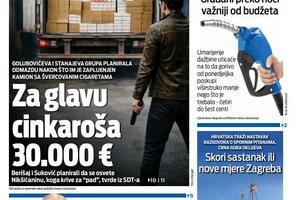 Naslovna strana "Vijesti" za 21. mart 2026.