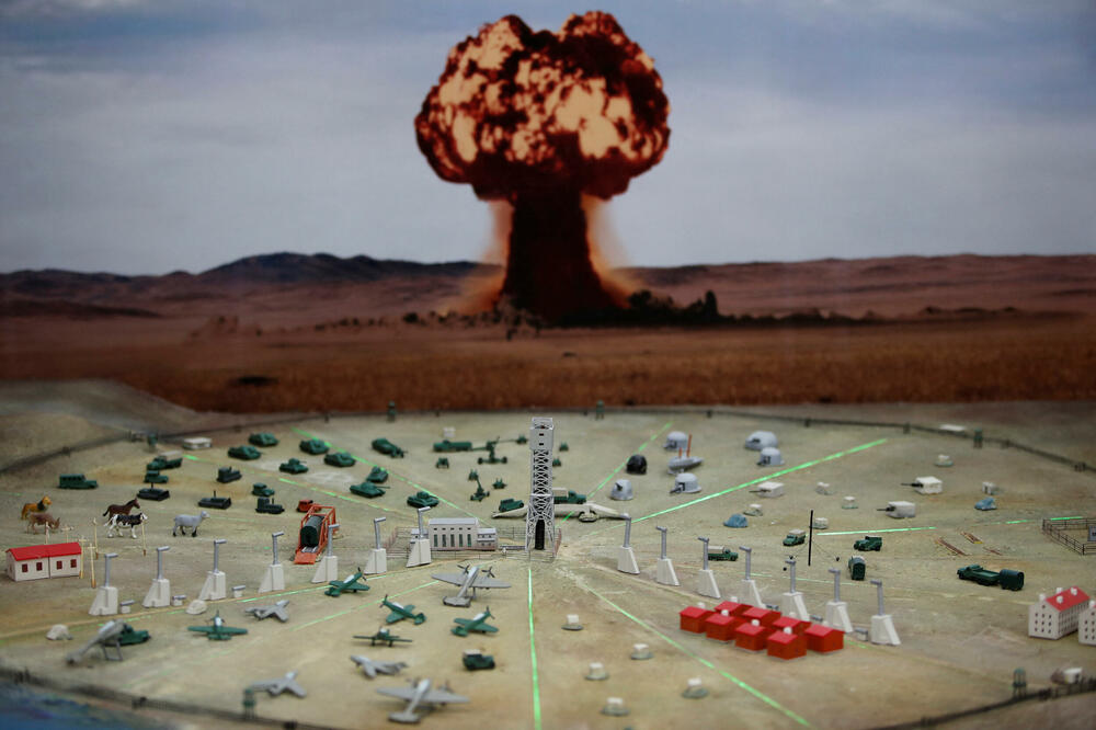 Prikaz modela nuklearne probe u muzeju poligona Semipalatinsk u gradu Kurčatovu u Kazahstanu, Foto: Rojters